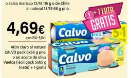Cash Ifa CALVO Atún claro al natural o en aceite de oliva Vuelca Fácil oferta