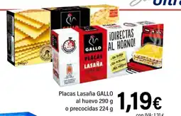 Cash Ifa GALLO Placas Lasaña al huevo o precocidas oferta