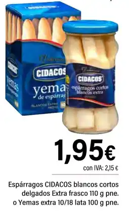 Cash Ifa CIDACOS Espárragos blancos cortos delgados Extra o Yemas extra 10/18 oferta