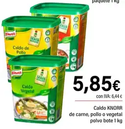 Cash Ifa KNORR Caldo de carne, pollo o vegetal polvo oferta