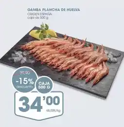 Supermercados Plaza Origen - gamba plancha de huelva oferta