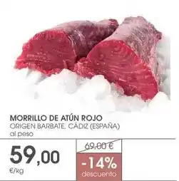 Supermercados Plaza Origen - morrillo de atún rojo oferta