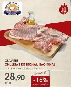 Supermercados Plaza Oliveras - chuletas de lechal nacional oferta