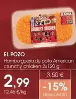 Supermercados Plaza Elpozo - hamburguesa de pollo crunchy chicken oferta