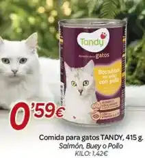 Alsara Supermercados Tandy - comida para gatos salmón, buey o pollo oferta