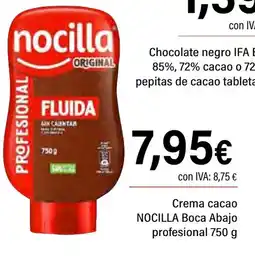 Cash Ifa NOCILLA Crema cacao Boca Abajo profesional oferta