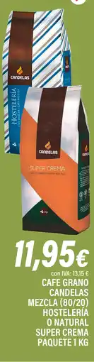 Cash Ifa CANDELAS Cafe grano mezcla (80/20) hostelería o natural super crema paquete oferta