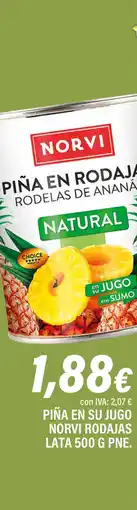 Cash Ifa NORVI Piña en su jugo rodajas oferta