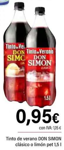 Cash Ifa DON SIMON Tinto de verano clásico o limón pet oferta