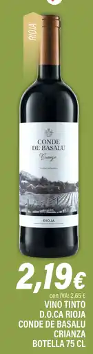 Cash Ifa CONDE DE BASALU Vino tinto d.o.ca rioja crianza oferta