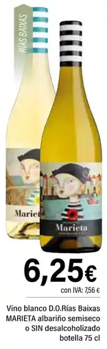 Cash Ifa MARIETA Vino blanco D.O.Rías Baixas albariño semiseco o SIN desalcoholizado oferta