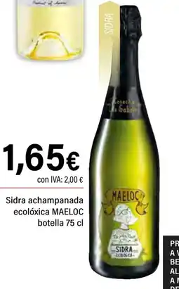 Cash Ifa MAELOC Sidra achampanada ecolóxica oferta