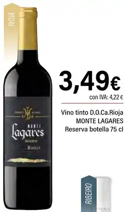 Cash Ifa MONTE LAGARES Vino tinto D.O.Ca.Rioja Reserva oferta