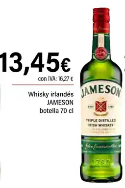 Cash Ifa JAMESON Whisky irlandés oferta