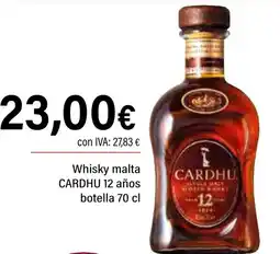 Cash Ifa CARDHU Whisky malta 12 años oferta
