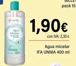Cash Ifa IFA UNNIA Agua micelar oferta
