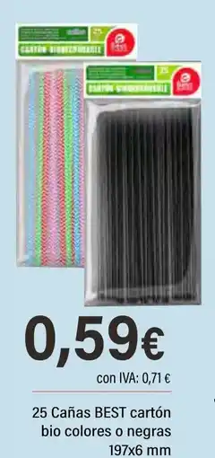 Cash Ifa BEST 25 Cañas cartón bio colores o negras 197x6 mm oferta