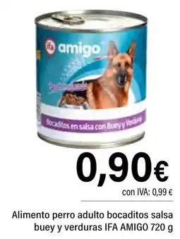 Cash Ifa IFA AMIGO Alimento perro adulto bocaditos salsa buey y verduras oferta