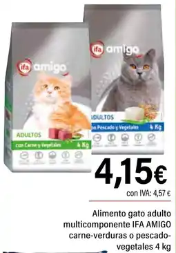 Cash Ifa IFA AMIGO Alimento gato adulto multicomponente carne-verduras o pescado- vegetales oferta