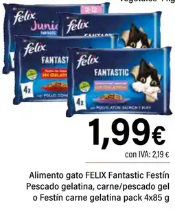 Cash Ifa FELIX Alimento gato Fantastic Festín Pescado gelatina, carne/pescado gel o Festín carne gelatina oferta