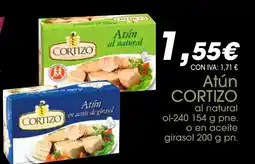 Cash Ifa CORTIZO Atún al natural ol-240 o en aceite girasol oferta
