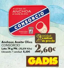 Gadis CONSORCIO Anchoas Aceite Oliva oferta