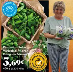 Gadis Pimiento Dulce Variedad Padrón Categoría Primera oferta