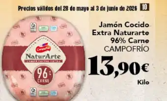 Gadis CAMPOFRÍO Jamón Cocido Extra Naturarte 96% Carne oferta