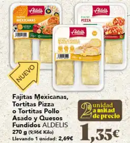 Gadis ALDELIS Fajitas Mexicanas, Tortitas Pizza o Tortitas Pollo Asado y Quesos Fundidos oferta
