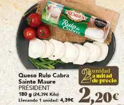 Gadis PRÉSIDENT Queso Rulo Cabra Sainte Maure oferta