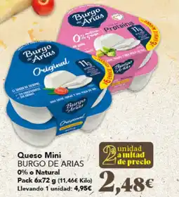 Gadis BURGO DE ARIAS Queso Mini 0% o Natural oferta