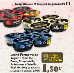 Gadis DANONE Leche Fermentada Yopro Fresa, Stracciatella, Arándanos o Vainilla oferta
