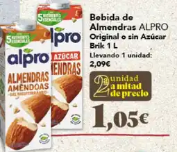 Gadis ALPRO Bebida de Almendras Original o sin Azúcar oferta