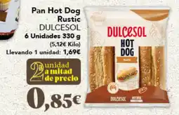 Gadis DULCESOL Pan Hot Dog Rustic oferta