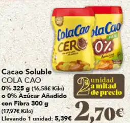 Gadis COLA CAO Cacao Soluble 0% o 0% Azúcar Añadido con Fibra oferta
