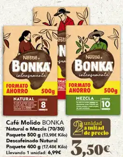 Gadis BONKA Café Molido Natural o Mezcla (70/30) Paquete Descafeinado Natural Paquete oferta