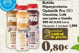 Gadis RÍO Batido Hiperproteico Optimilk Pro Chocolate, Café con Leche o Vainilla oferta
