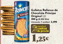 Gadis LU Galletas Rellenas de Chocolate Príncipe Original oferta