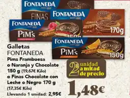 Gadis FONTANEDA Galletas Pims Frambuesa o Naranja y Chocolate oferta
