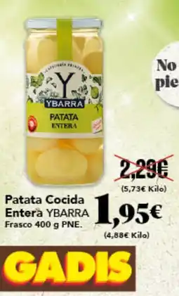 Gadis YBARRA Patata Cocida Entera Frasco oferta
