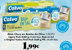 Gadis CALVO Atún Claro en Aceite de Oliva Ligero Bajo en Sal u Original Vuelca Fácil oferta
