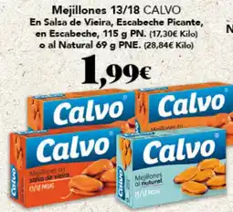 Gadis CALVO Mejillones 13/18 En Salsa de Vieira, Escabeche Picante, en Escabeche o al Natural oferta