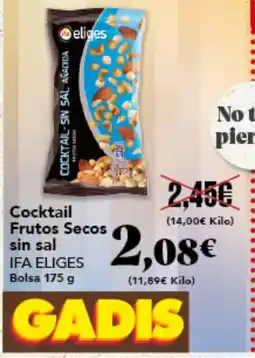 Gadis IFA ELIGES Cocktail Frutos Secos sin sal oferta