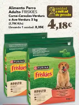 Gadis FRISKIES Alimento Perro Adulto Carne-Cereales-Verdura Ave-Verdura oferta