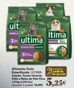 Gadis ULTIMA Alimento Gato Esterilizado Salmón, Tracto Urinario, Pollo o Bolas de Pelo Pavo oferta