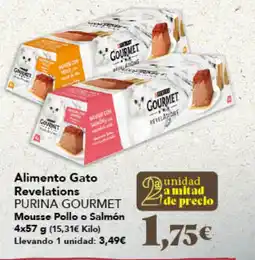 Gadis PURINA GOURMET Alimento Gato Revelations Mousse Pollo o Salmón oferta