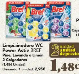 Gadis BREF Limpiainodoro WC Power Activ Pine, Lavanda o Limón 2 Colgadores oferta
