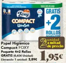 Gadis FOXY Papel Higiénico Compact Paquete 4+2 Rollos oferta