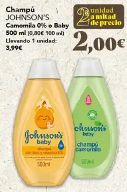 Gadis JOHNSON'S Champú Camomila 0% o Baby oferta