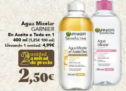 Gadis GARNIER Agua Micelar En Aceite o Todo en 1 oferta